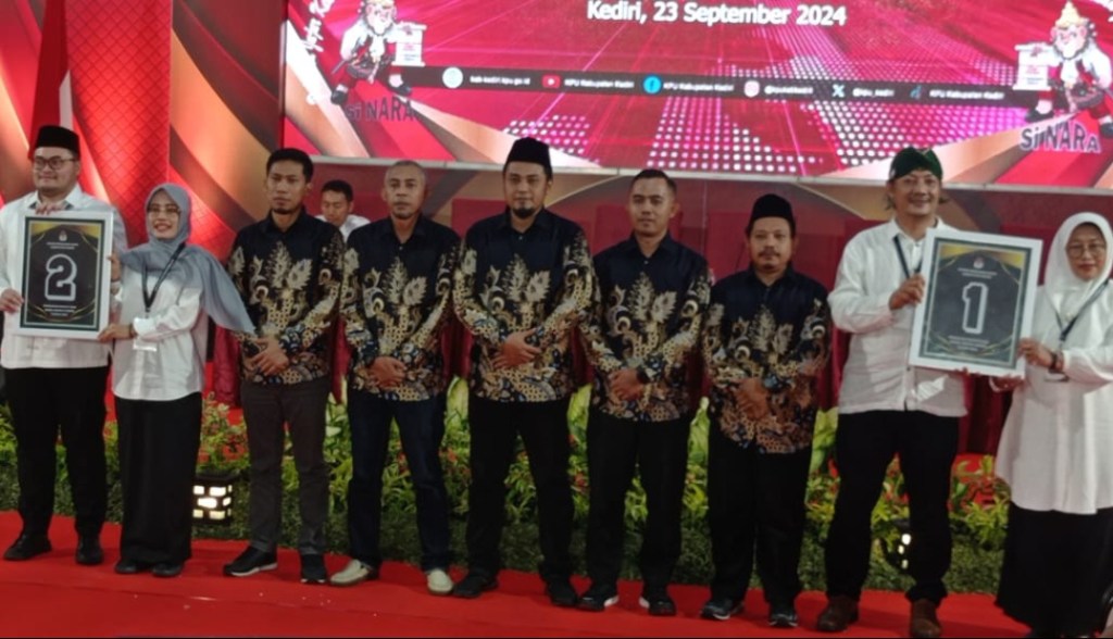 KPU Kabupaten Kediri Lakukan Pengundian Nomor Urut Peserta Pilkada&nbsp;2024